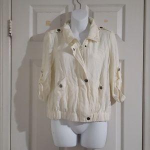 Thin off white jacket.  Size M